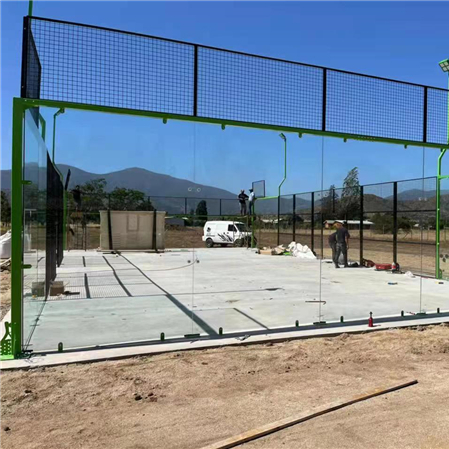 Padel Tennis System Including Glass/Fence/Poles